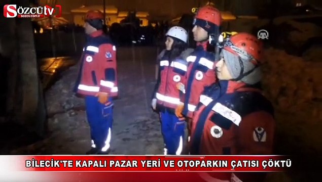 Kapalı pazar yeri ve otoparkın çatısı çöktü