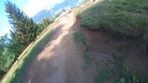 Mountain biker almost lands on a cow