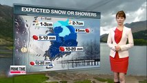 Morning lows to dip after overnight snow, rain