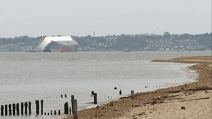 Car carrier ran aground in Solent