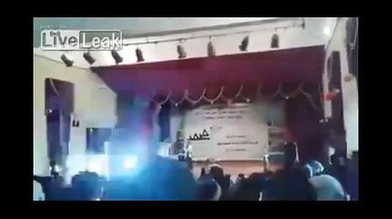 Footage of moment suicide bomb goes off in Ibb, Yemen