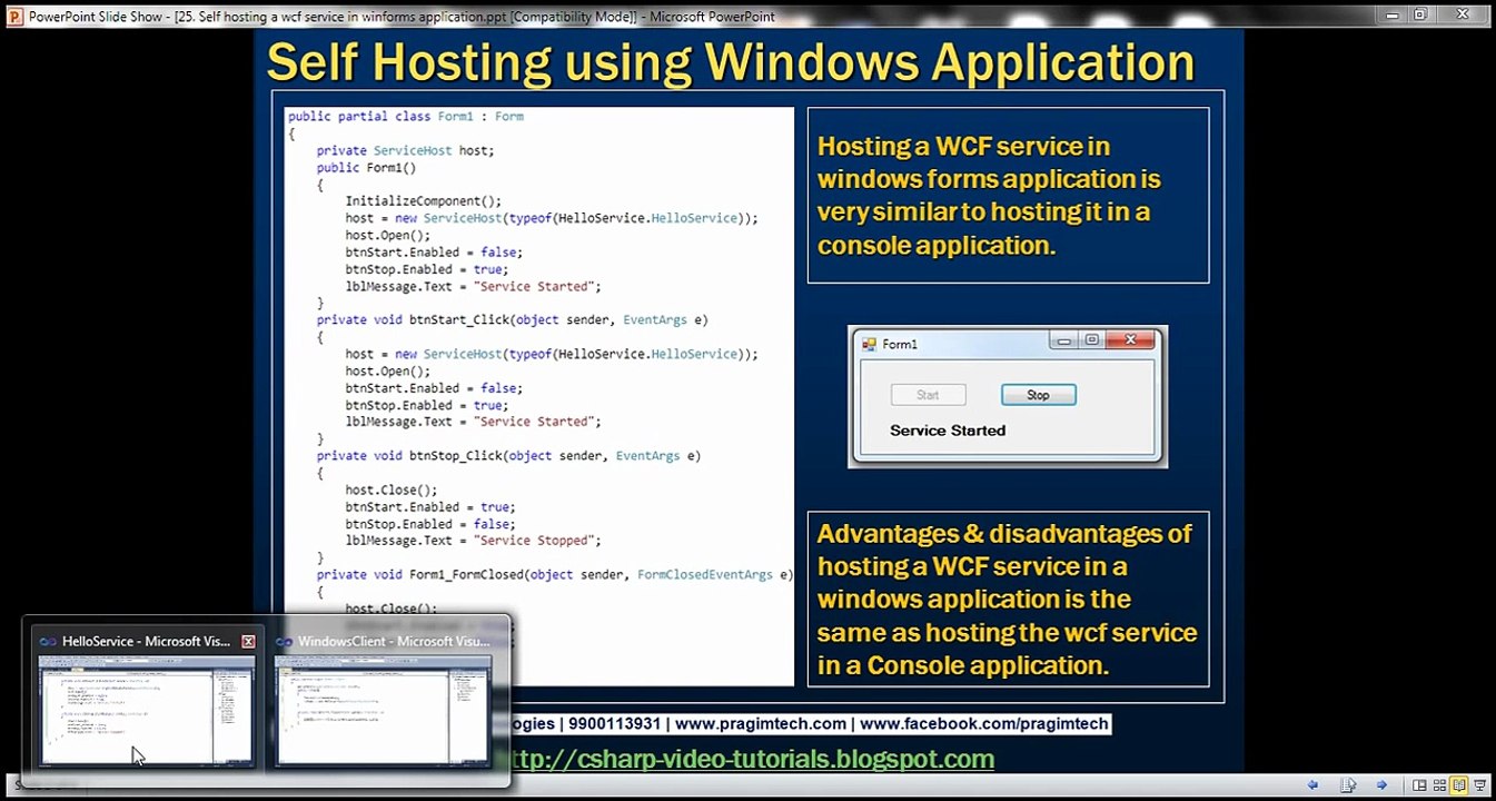 Part 25   Self hosting a wcf service in winforms application