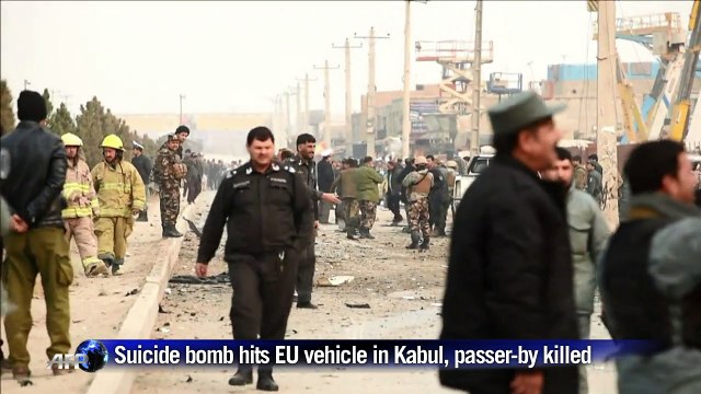 Suicide blast hits EU vehicle in Kabul, passer-by killed