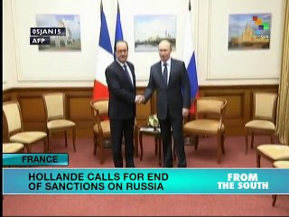 Hollande calls for end to sanctions on Russia