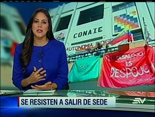 Indígenas se resisten a salir de sede de la Conaie en Quito