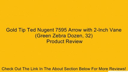 Gold Tip Ted Nugent 7595 Arrow with 2-Inch Vane (Green Zebra Dozen, 32) Review
