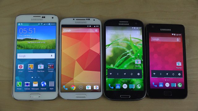 Android 5.0 Lollipop Samsung Galaxy S5 vs. Galaxy S4 vs. Galaxy S3 vs. Galaxy S2 - Which Is Faster