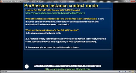 Part 38   PerSession instance context mode in WCF