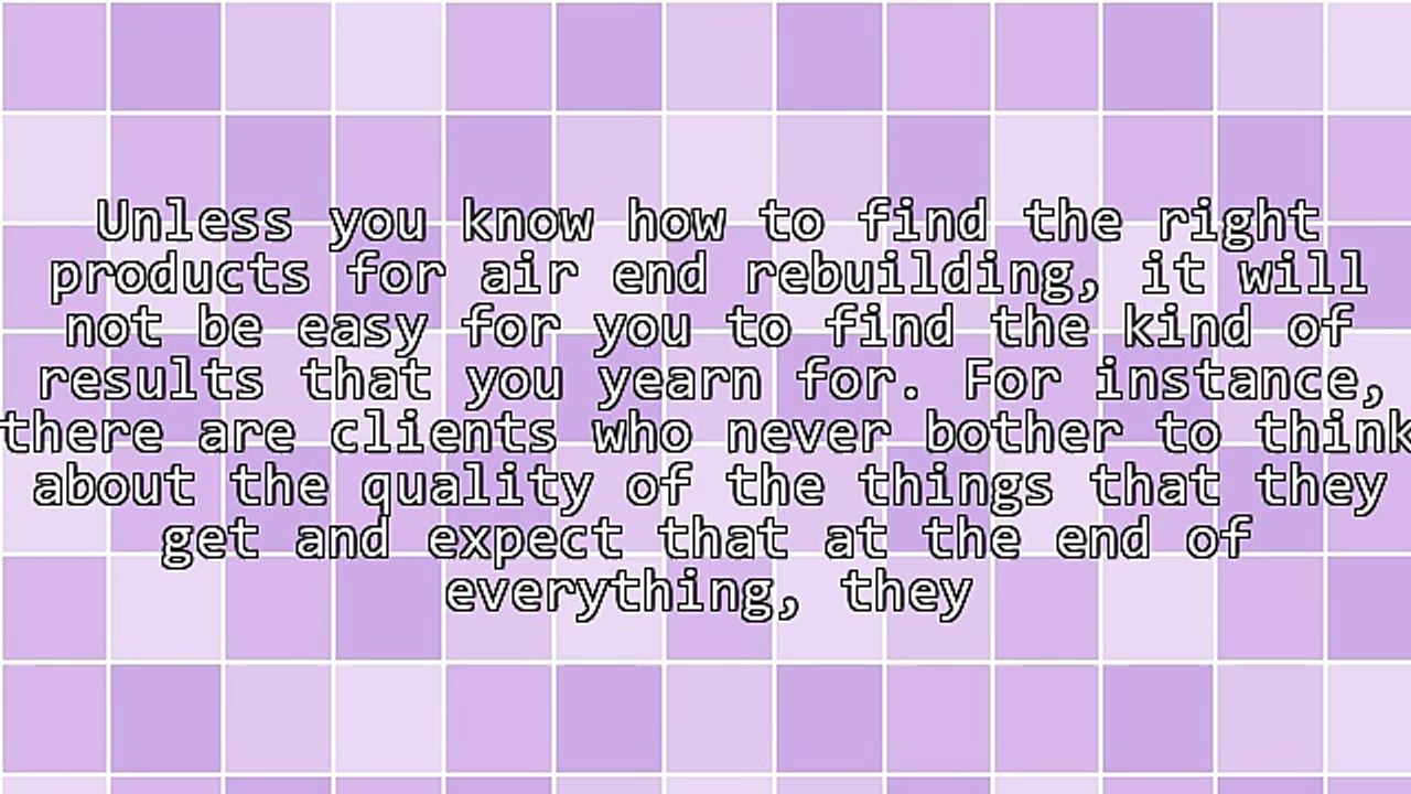 High Caliber Air End Rebuilding Products