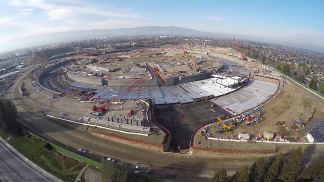 Apple Campus 2 filmed in 4K with a drone! Massive...