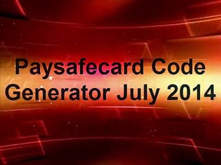 Paysafecard Code Generator July 2014