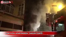 Konya'da apartmanda yangın paniği