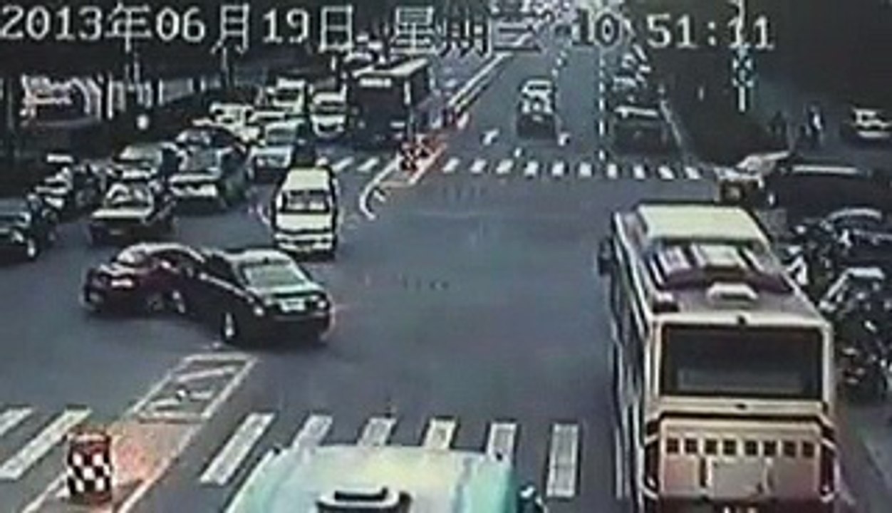 CCTV captures father ramming son's car