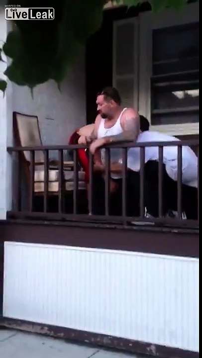 LiveLeak_com - Drunk Dude is Dumped - Over the Porch with Him