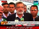 Parliamentary Leader of MQM in National Assembly Rashid Godil outside parliament after passage of 21st Amendment