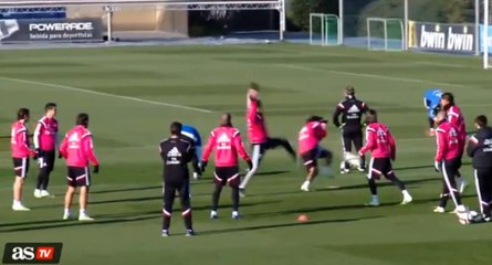 Cristiano Ronaldo Kung Fu Kick vs Marcelo on Real Madrid Training 2015 HD