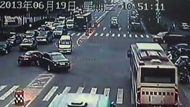 CCTV captures father son fight with cars on main road