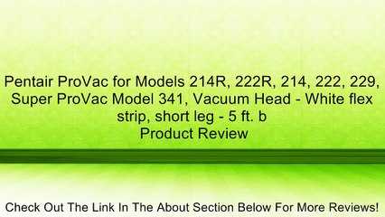 Pentair ProVac for Models 214R, 222R, 214, 222, 229, Super ProVac Model 341, Vacuum Head - White flex strip, short leg - 5 ft. b Review