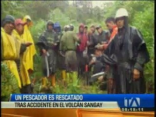 Un pescador es rescatado tras accidente en el volcán Sangay