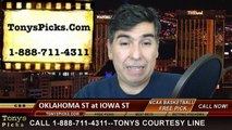 Iowa St Cyclones vs. Oklahoma St Cowboys Free Pick Prediction NCAA College Basketball Odds Preview 1-6-2015