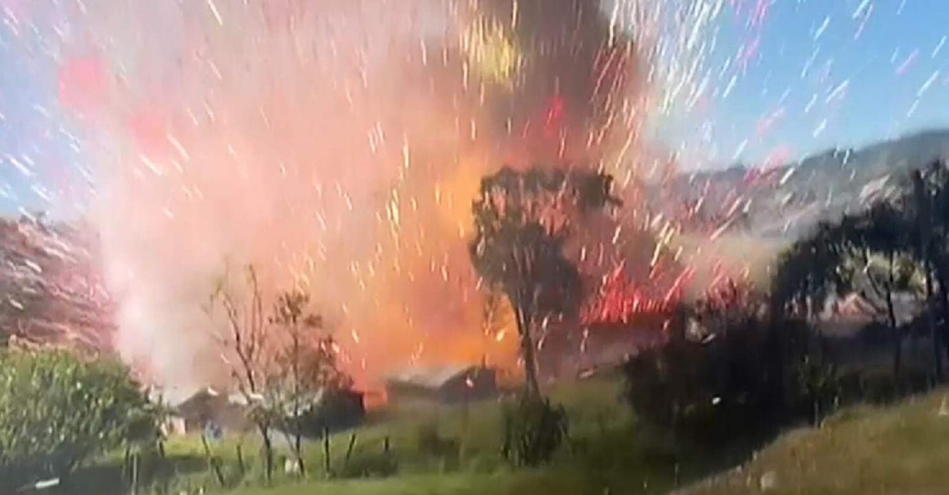 Giant Blast As Fireworks Factory Explodes In Colombia