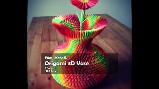 3D Origami Colorful Vase