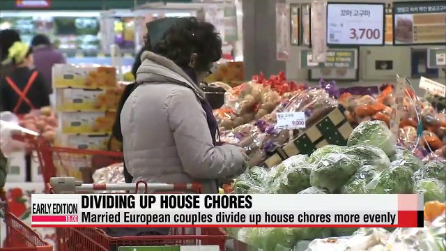 Married Korean couples are not dividing up household chores as evenly as European counterparts