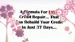 Bad Credit Repair - 37 Days to Clean Credit