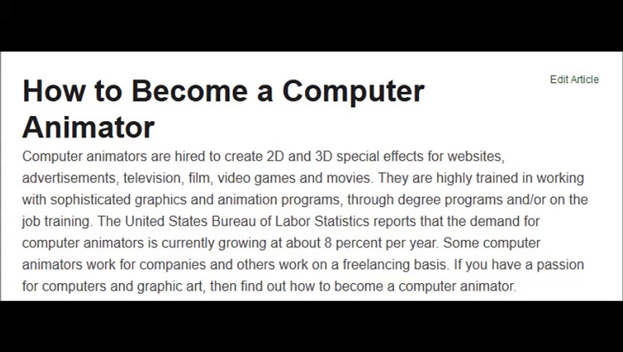How to Become a Computer Animator