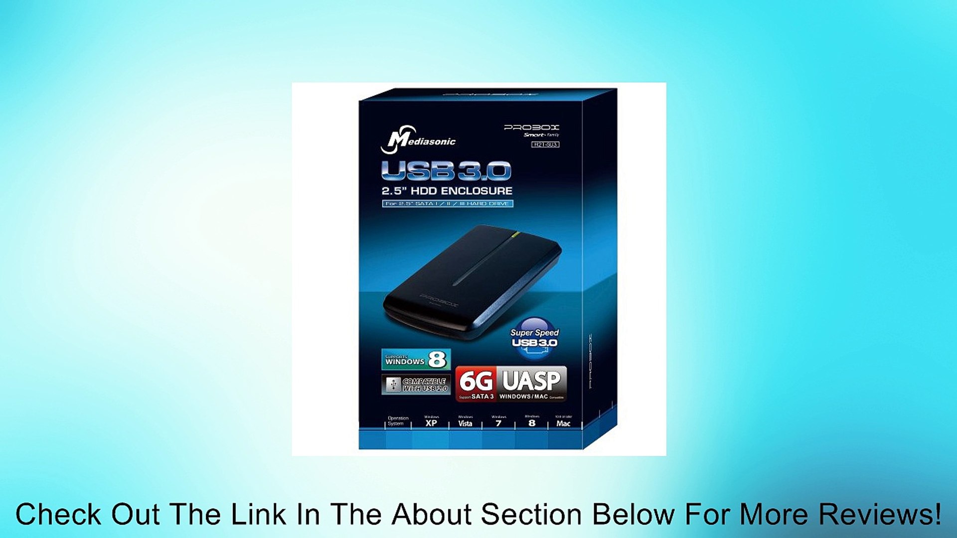 Mediasonic H21-SU3 ProBox 2.5" SATA Hard Drive / SSD Enclosure - USB 3.0  SuperSpeed, Support SATA 3 6.0Gbps HDD & UASP (Black II) Review - Vídeo  Dailymotion