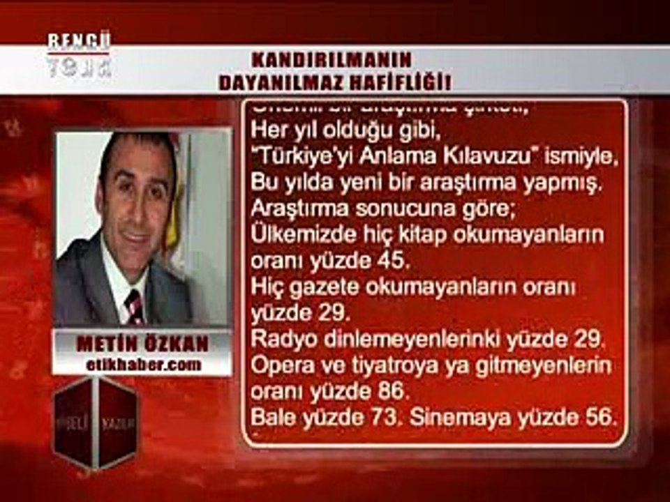 KÖŞELİ YAZILAR - METİN ÖZKAN 07.01.2015
