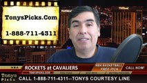 Cleveland Cavaliers vs. Houston Rockets Free Pick Prediction NBA Pro Basketball Odds Preview 1-7-2015