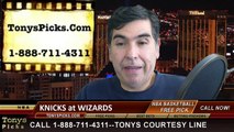 Washington Wizards vs. New York Knicks Free Pick Prediction NBA Pro Basketball Odds Preview 1-7-2015