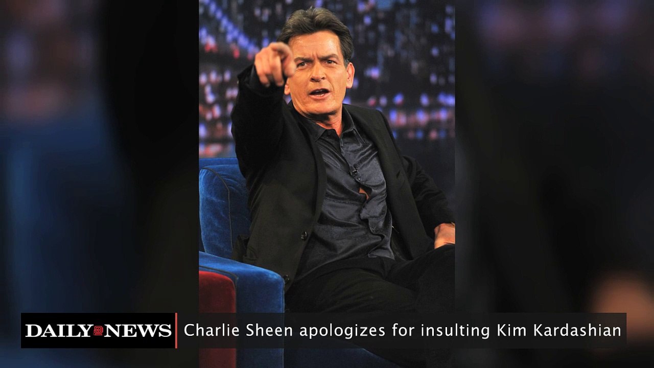 Charlie Sheen apologizes for insulting Kim Kardashian