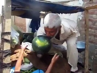 Hand less man selling fruits-Hardworking