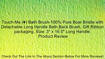Touch Me (�) Bath Brush-100% Pure Boar Bristle with Detachable Long Handle Bath Back Brush, Gift Ribbon packaging. Size: 3