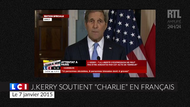 Les assassins disent que Charlie Hebdo est mort, ils ont tort , dit John Kerry en français