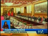 Presidentes de Ecuador y China firmaron nueve convenios de inversión