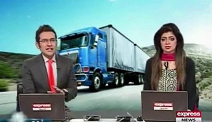 Truck Runing without Driver Brave man stopped