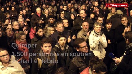 Quimper 1.500 personnes en soutien à Charlie Hebdo