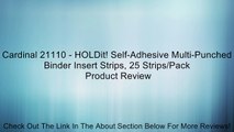 Cardinal 21110 - HOLDit! Self-Adhesive Multi-Punched Binder Insert Strips, 25 Strips/Pack Review