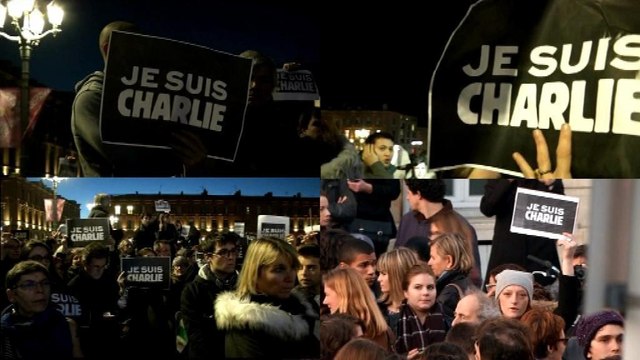 Plus de 100.000 personnes rassemblées en hommage aux victimes de Charlie Hebdo