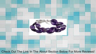 Sterling Silver Simulated Gemstone Double Strand Oval Bead Bracelet, 7.5