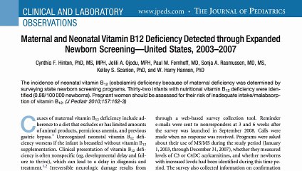 American vegans placing babies at risk