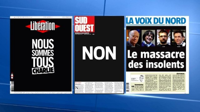 L'attentat contre Charlie Hebdo en une de la presse française
