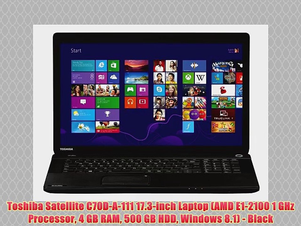 Toshiba Satellite C70D-A-111 17.3-inch Laptop (AMD E1-2100 1 GHz Processor 4 GB RAM 500 GB