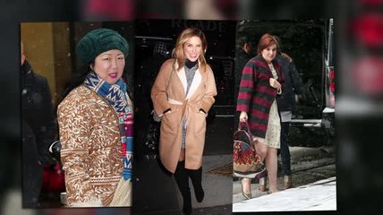 Celebridades se enfrentan a la nieve en Nueva York