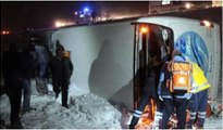 Erzincan'daki otobüs kazasından ilk görüntüler