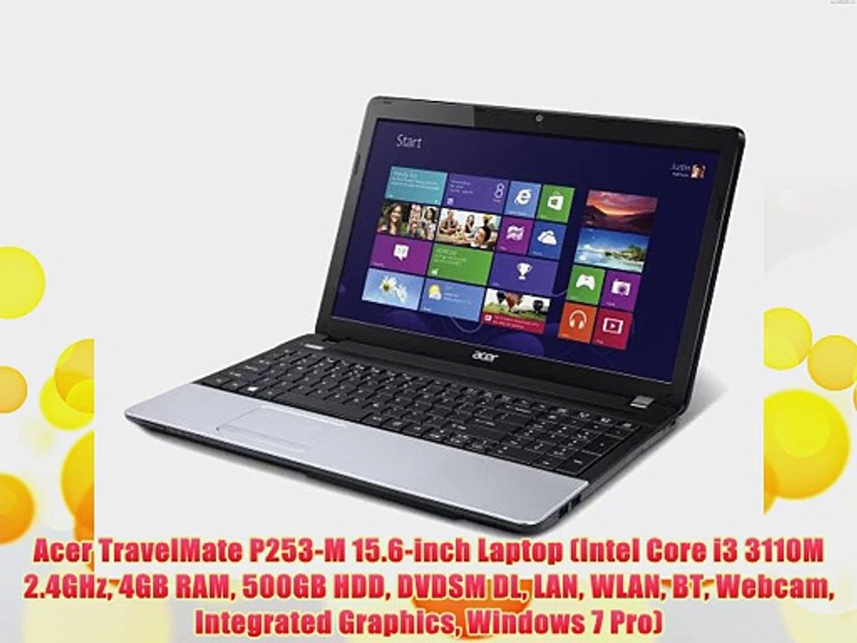 Acer TravelMate P253-M 15.6-inch Laptop (Intel Core i3 3110M 2.4GHz 4GB RAM 500GB HDD DVDSM