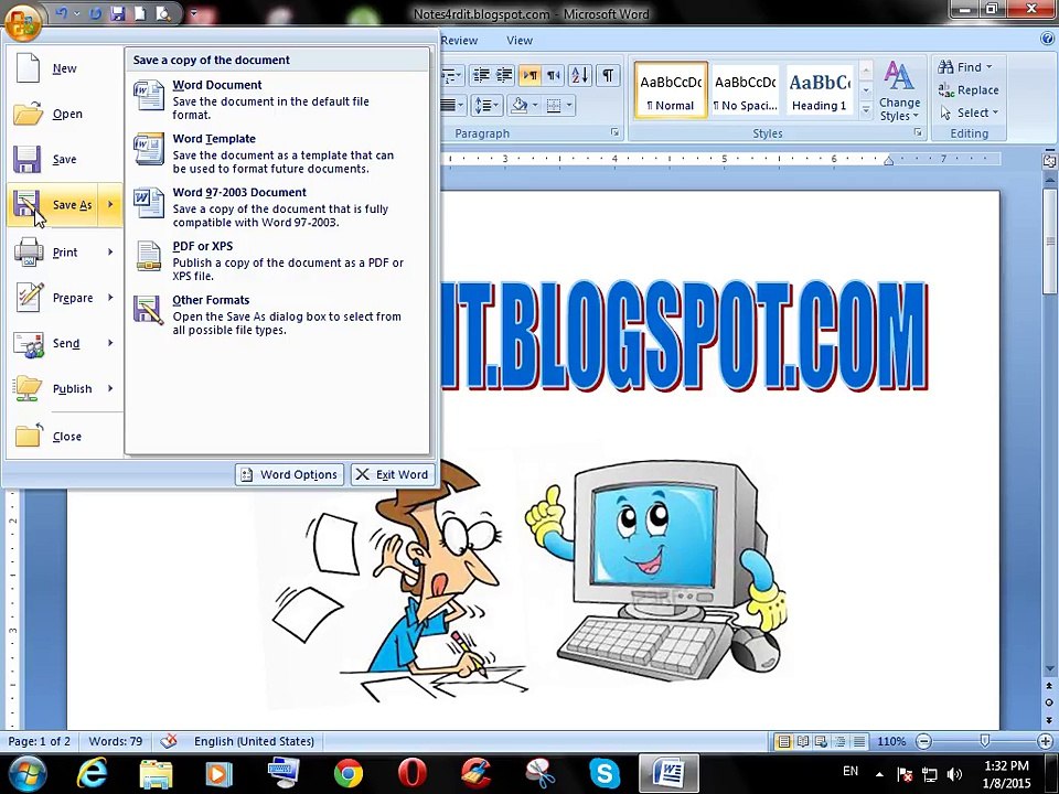 MS WORD 2007  CLOSE & EXIT  IN URDU